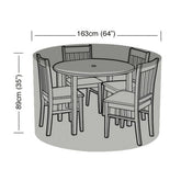 Worth Gardening 4 Seater Round Furniture Set Cover Black