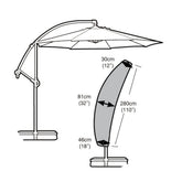 Worth Gardening Sail Parasol Cover Black