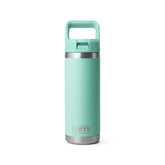YETI Rambler 18 oz Bottle with Colour-Matched Straw Cap Seafoam