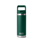YETI Rambler 18 oz Bottle with Straw Cap Black Forest Green