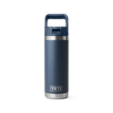 YETI Rambler 18 oz Bottle with Colour-Matched Straw Cap Navy