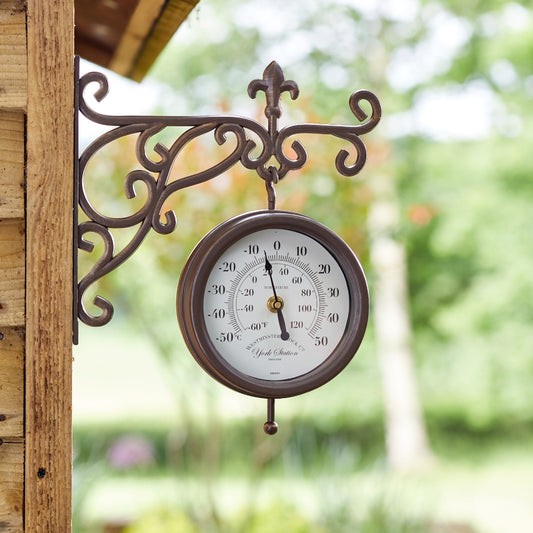 York Station Wall Clock & Thermometer