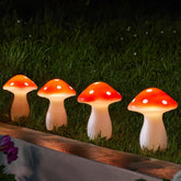 Smart Solar Fairy Mushroom Stake Lights Set of 4