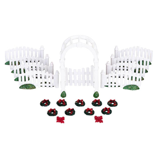 Lemax Christmas Village: Arbor & Picket Fences W/Deco, X20