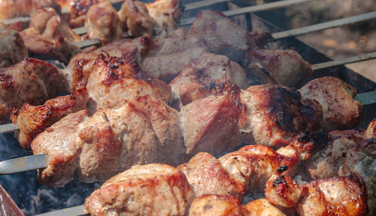 Kebabs cooked by The Kebab Club on a BBQ grill