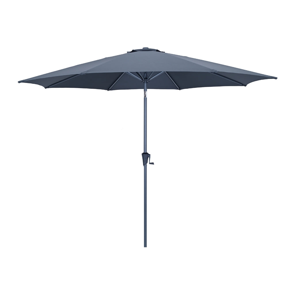 3m Round Traditional Parasol with Grey Canopy