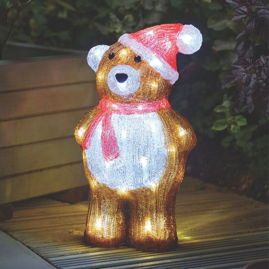 Inlit Ice Teddy Lit Acrylic Figure 40 LEDs