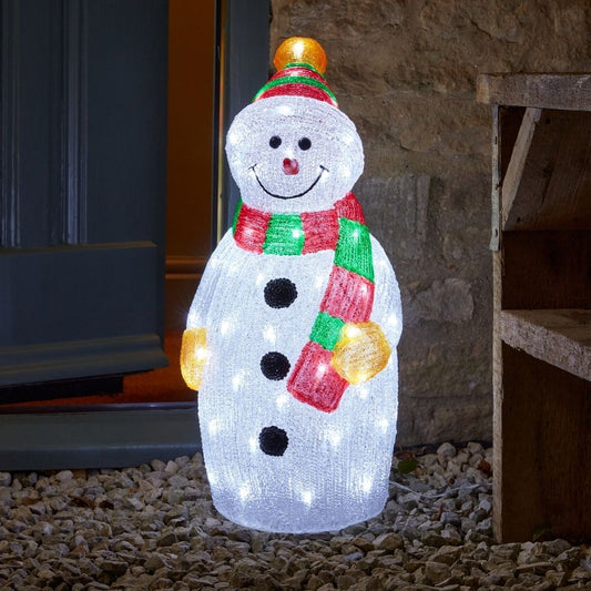 Inlit Ice Snowman Lit Acrylic Figure 70 LEDs