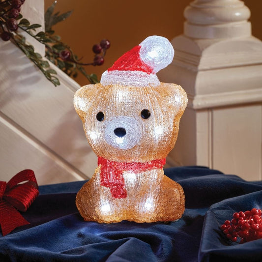 Inlit Ice Brown Bear Cub Lit Acrylic Figure 32 LEDs