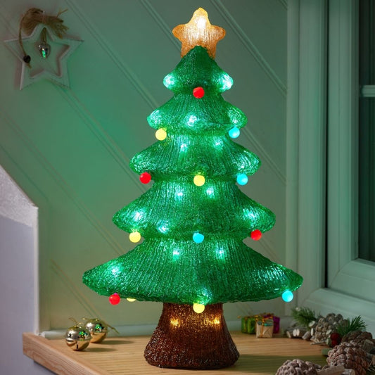 Inlit Ice Bauble Tree Lit Acrylic Figure 60 LEDs