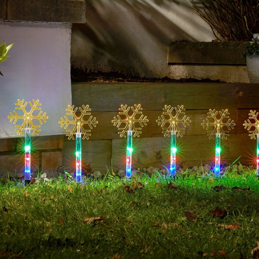 SnowDecor Stakes - Set of 8 Stake Lights Multi-Coloured