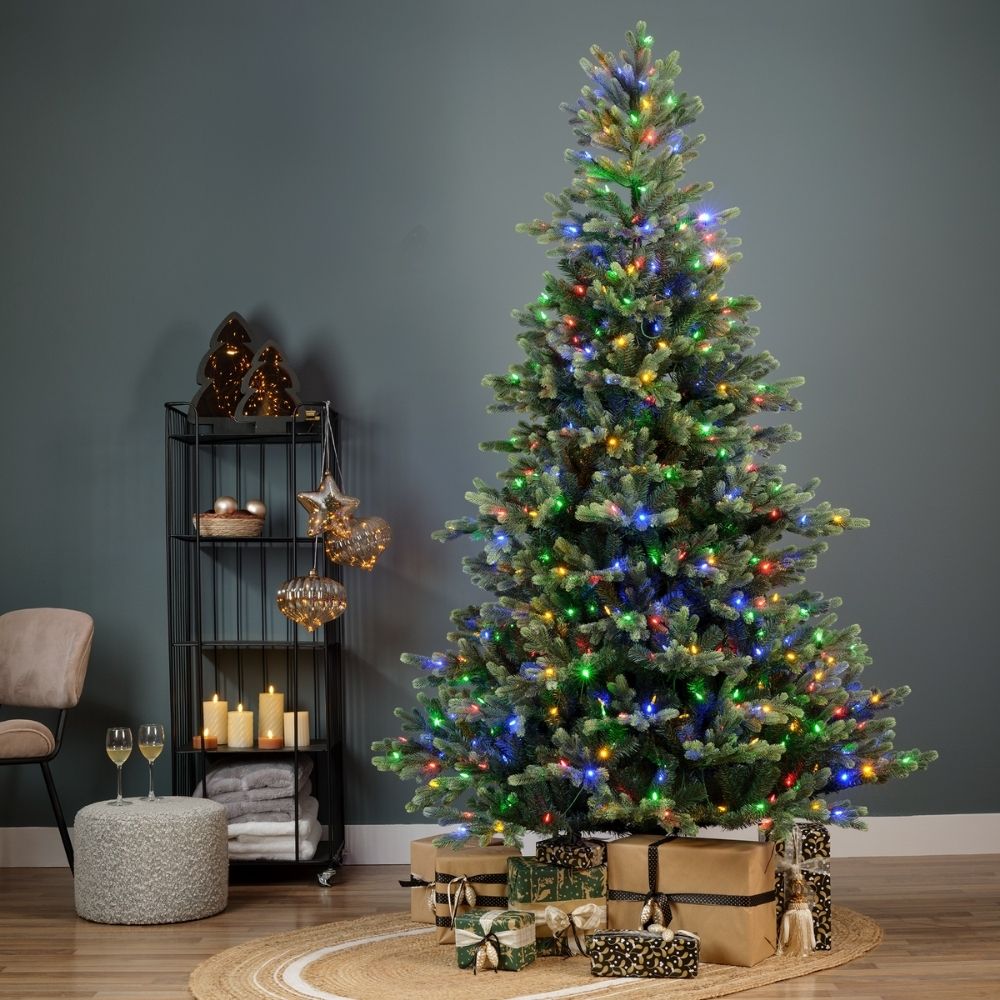 Geneva Fir Artificial Christmas Tree 7.5ft Pre-Lit Colour Switch