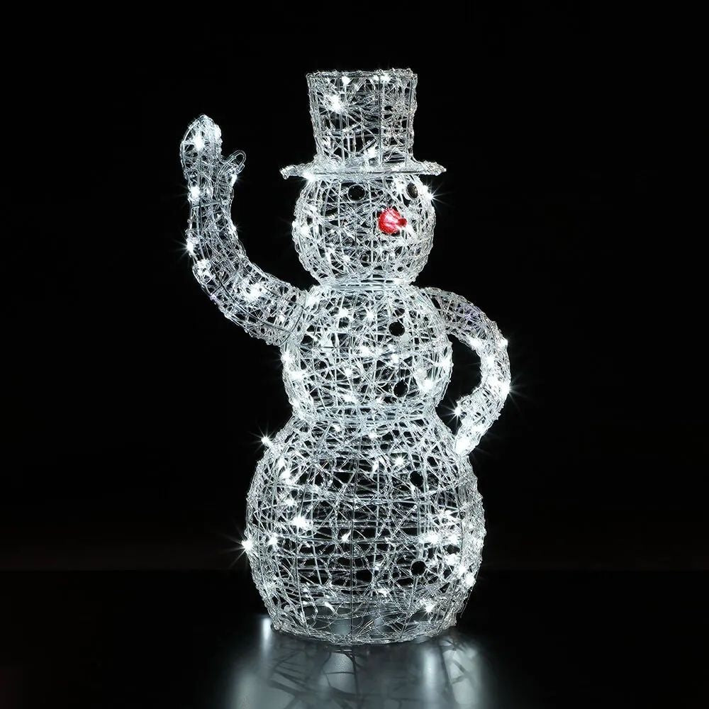 1m Spun Acrylic Dickensian Snowman with 120 LEDs