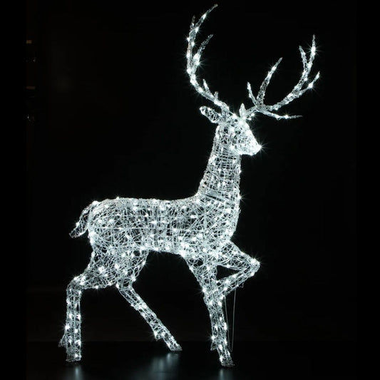 2m Spun Acrylic Highland Stag with 320 LEDs