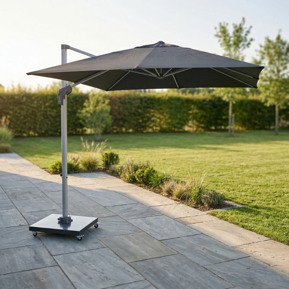 2.5m Square Cantilever Parasol with Grey Canopy