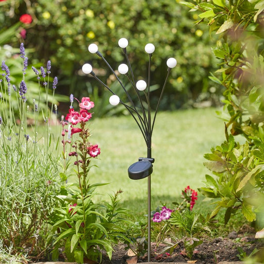 8-Stem GloGlobes Cool White Solar Stake Light
