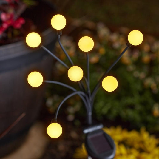8-Stem GloGlobes Warm White Solar Stake Light