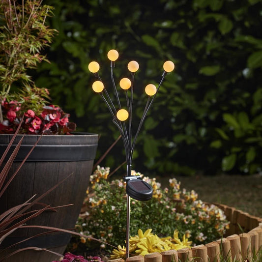 8-Stem GloGlobes Warm White Solar Stake Light