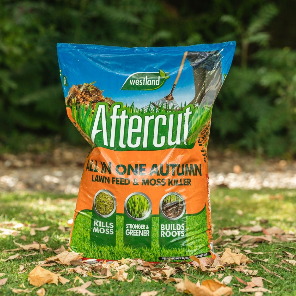 Aftercut All In One Autumn Lawn Feed and Moss Killer 350m²