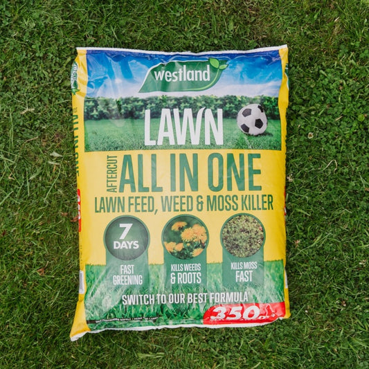 Aftercut All In One Lawn Feed, Weed & Moss Killer 350m2