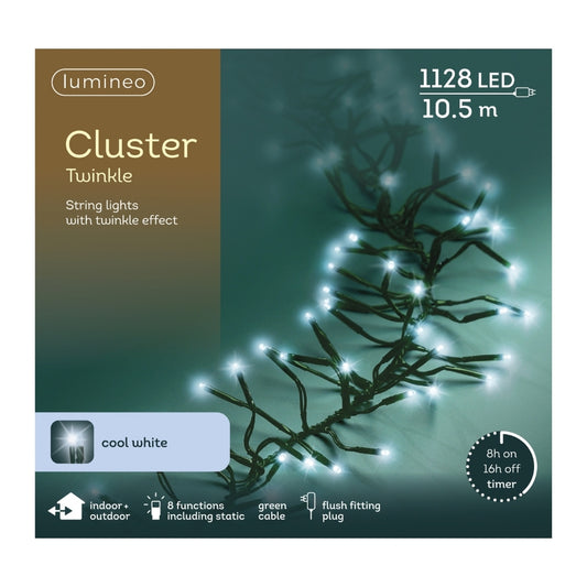 Christmas Cluster Lights 1128 LEDs Cool White