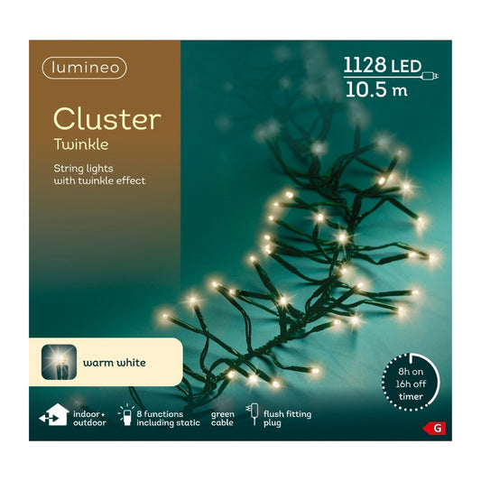 Christmas Cluster Lights 1128 LEDs Warm White