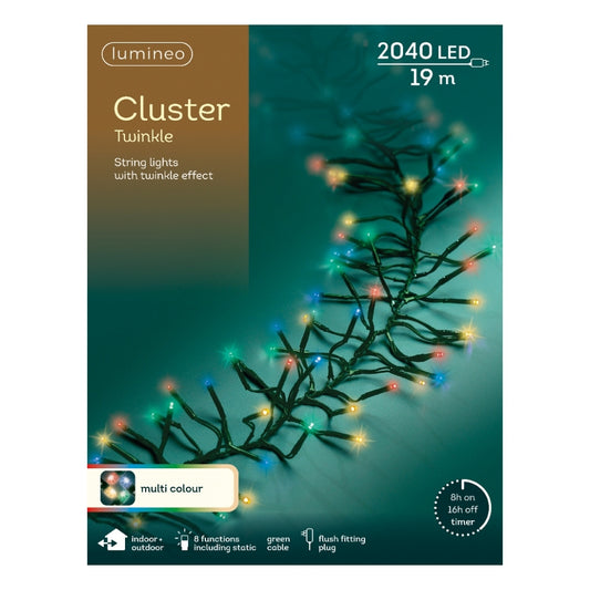 Christmas Cluster Lights 2040 LEDs Multi-Coloured