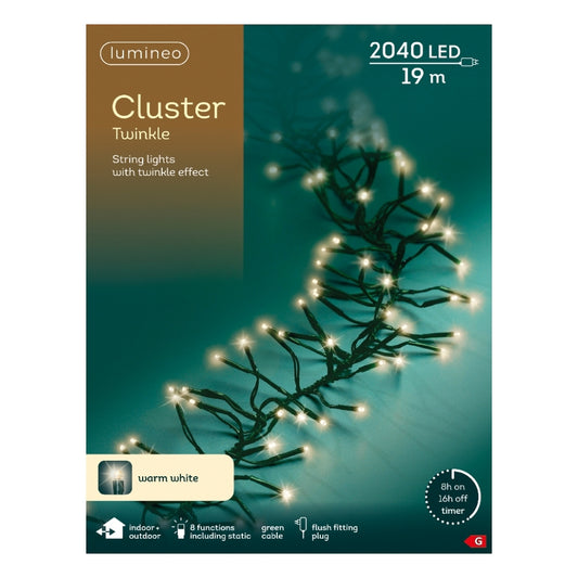 Christmas Cluster Lights 2040 LEDs Warm White