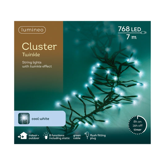 Christmas Cluster Lights 768 LEDs Cool White