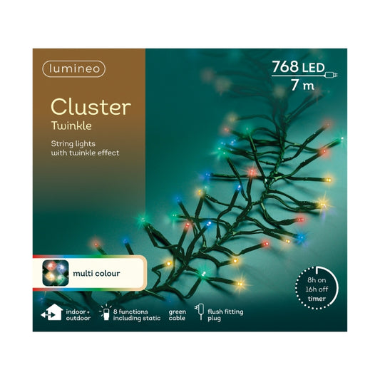 Christmas Cluster Lights 768 LEDs Multi-Coloured