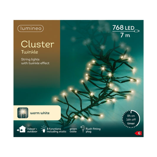 Christmas Cluster Lights 768 LEDs Warm White