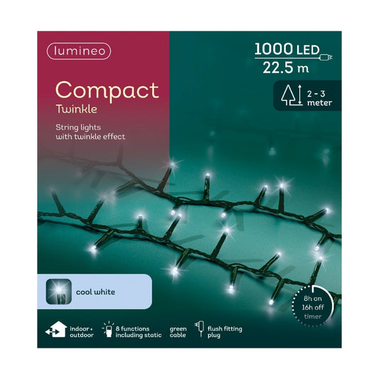 Christmas Compact Lights 1000 LEDs Cool White