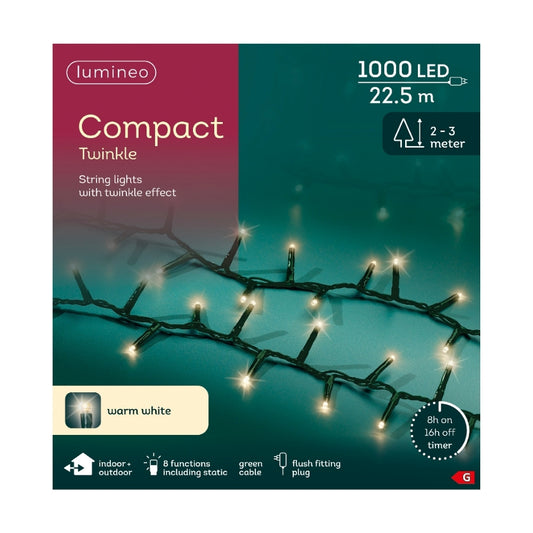 Christmas Compact Lights 1000 LEDs Warm White