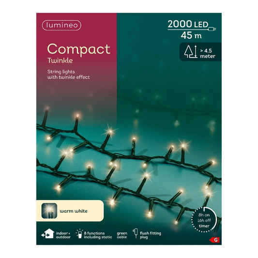 Christmas Compact Lights 2000 LEDs Warm White