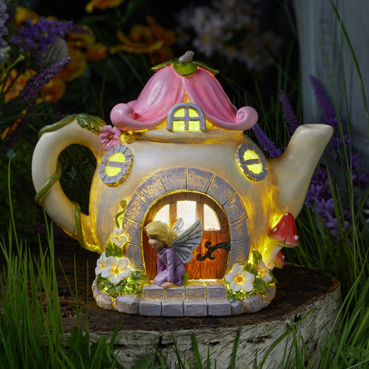 Elvendon Fairy Flowerpot Lit Solar House