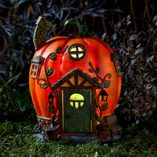 Elvendon Humpkin House Lit Solar Fairy House