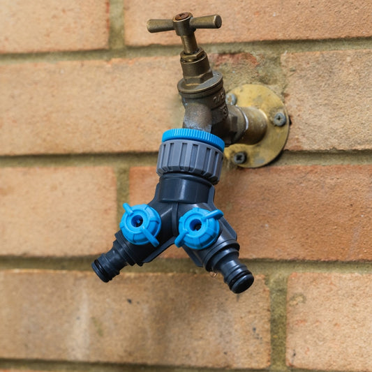 Flopro Supergrip Dual Tap Connector Garden Hose Splitter