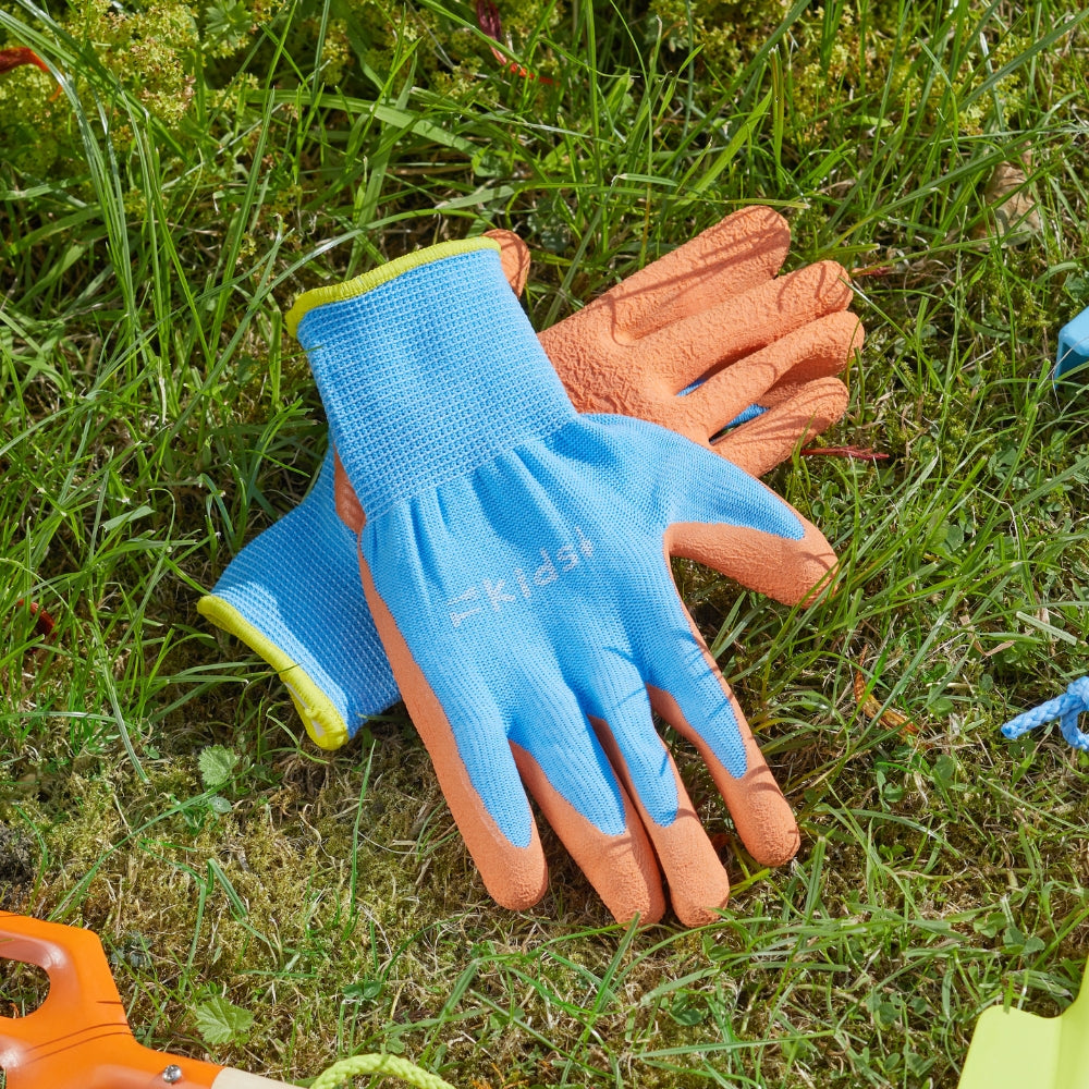 Kids Junior Diggers Gloves Orange & Blue 6 - 10yrs