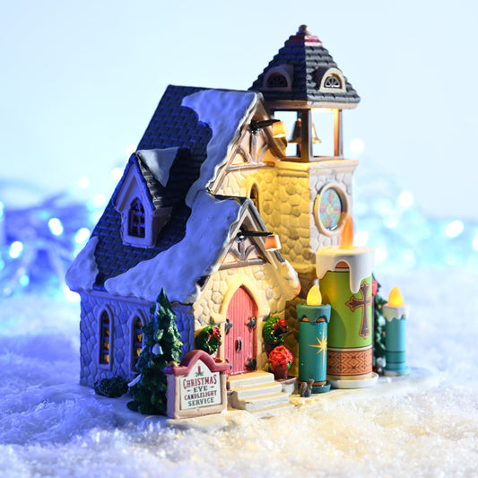 Lemax Candlelight Church Lighted Building