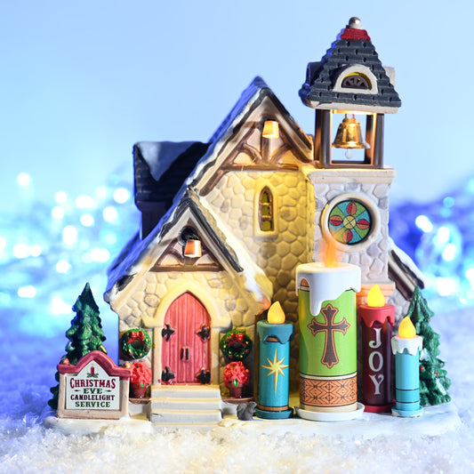 Lemax Candlelight Church Lighted Building