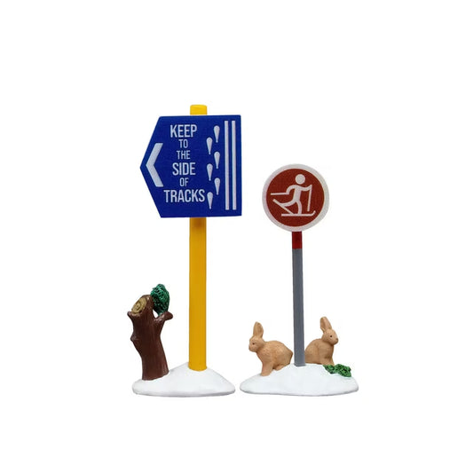 Lemax Cross Country Ski Sign Accessory