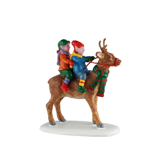 Lemax Reindeer Rides Figurine Set