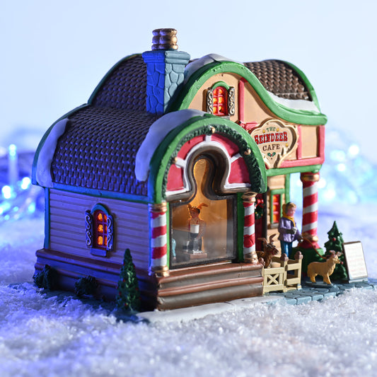 Lemax The Reindeer Café Lighted Building