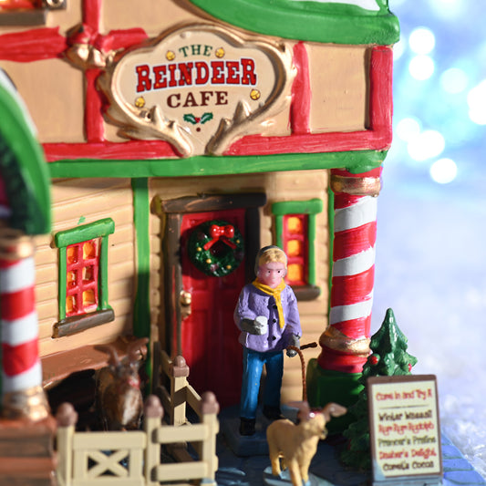Lemax The Reindeer Café Lighted Building