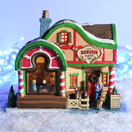 Lemax The Reindeer Café Lighted Building
