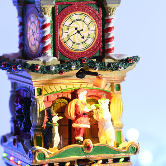 Lemax The Village Square Clock Tower Lighted Building