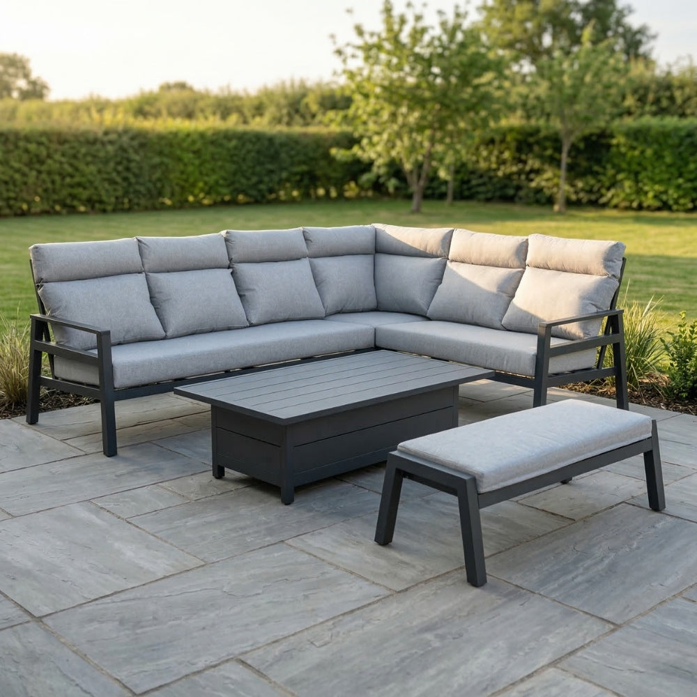 Otford Modular Aluminium Corner Sofa Set with Adjustable Dining Table