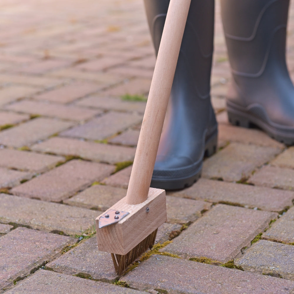 Patio Brush with Spare Head Weed & Moss Cleaner 140cm