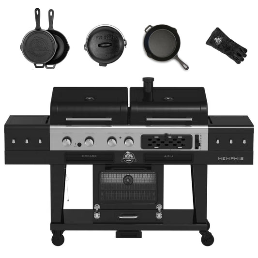 Pit Boss Memphis Ultimate Combo Grill + Cast Iron Starter Set