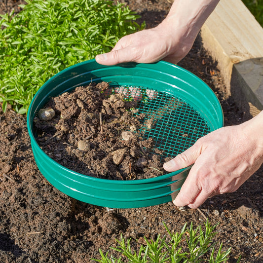 Round Garden Sieve Metal Soil Riddle 30cm